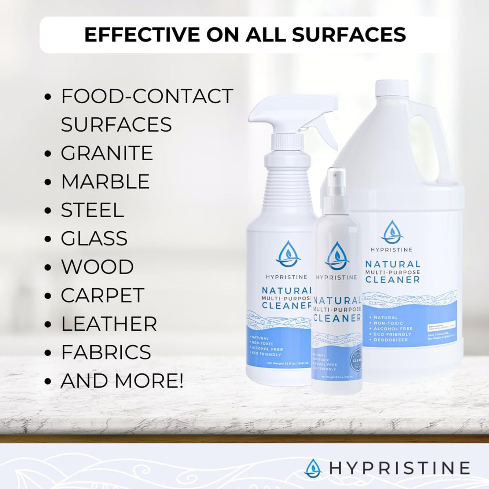 Natural Multipurpose Surface Cleaner, 32 fl oz Spray Bottles, 1 Pack