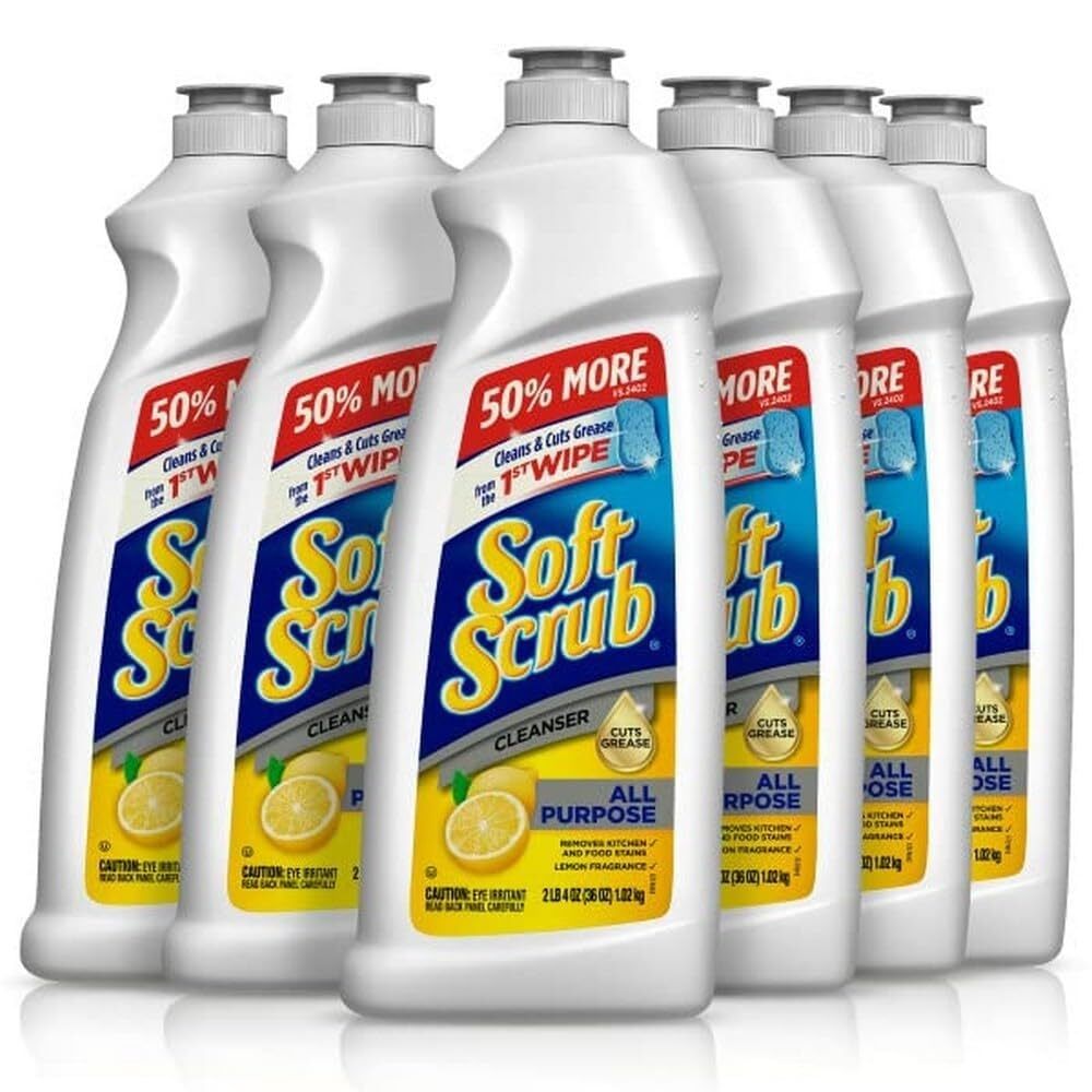 Soft Scrub Lemon All Purpose Cleanser 36 Fl Oz Pack of 6 Bathroom Kitchen Cle…