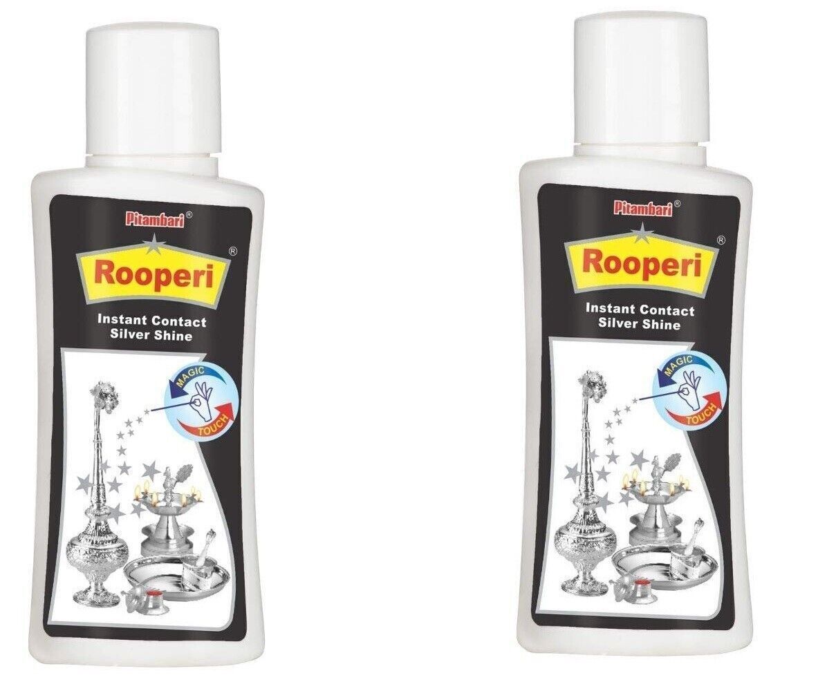 2 x Pitambari Rooperi Instant Cleaner 50ml for Silver Metal