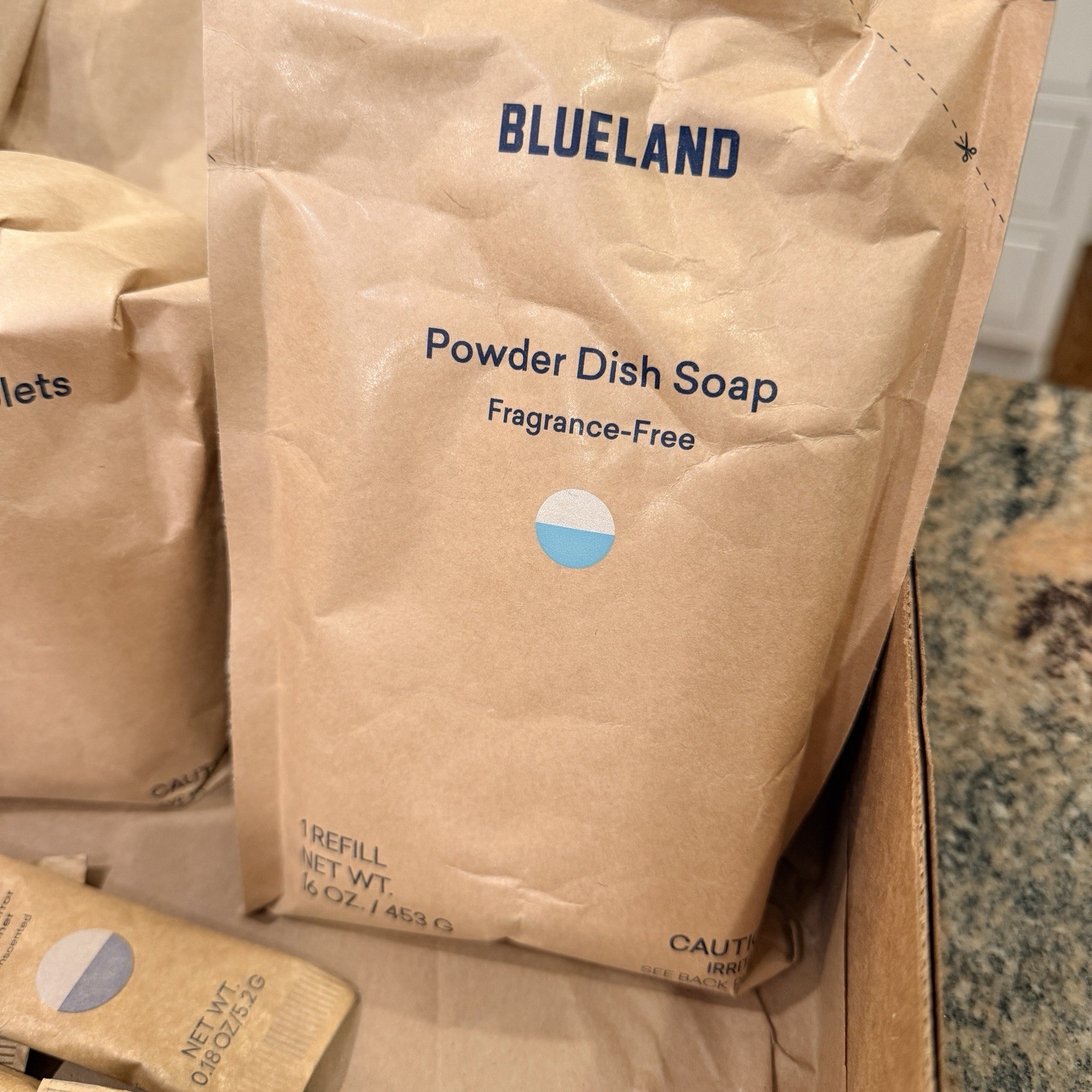 Blueland Cleaning Set Powder Dish Soap & Cleaner Tablets 14 Tablets Multi-Scent