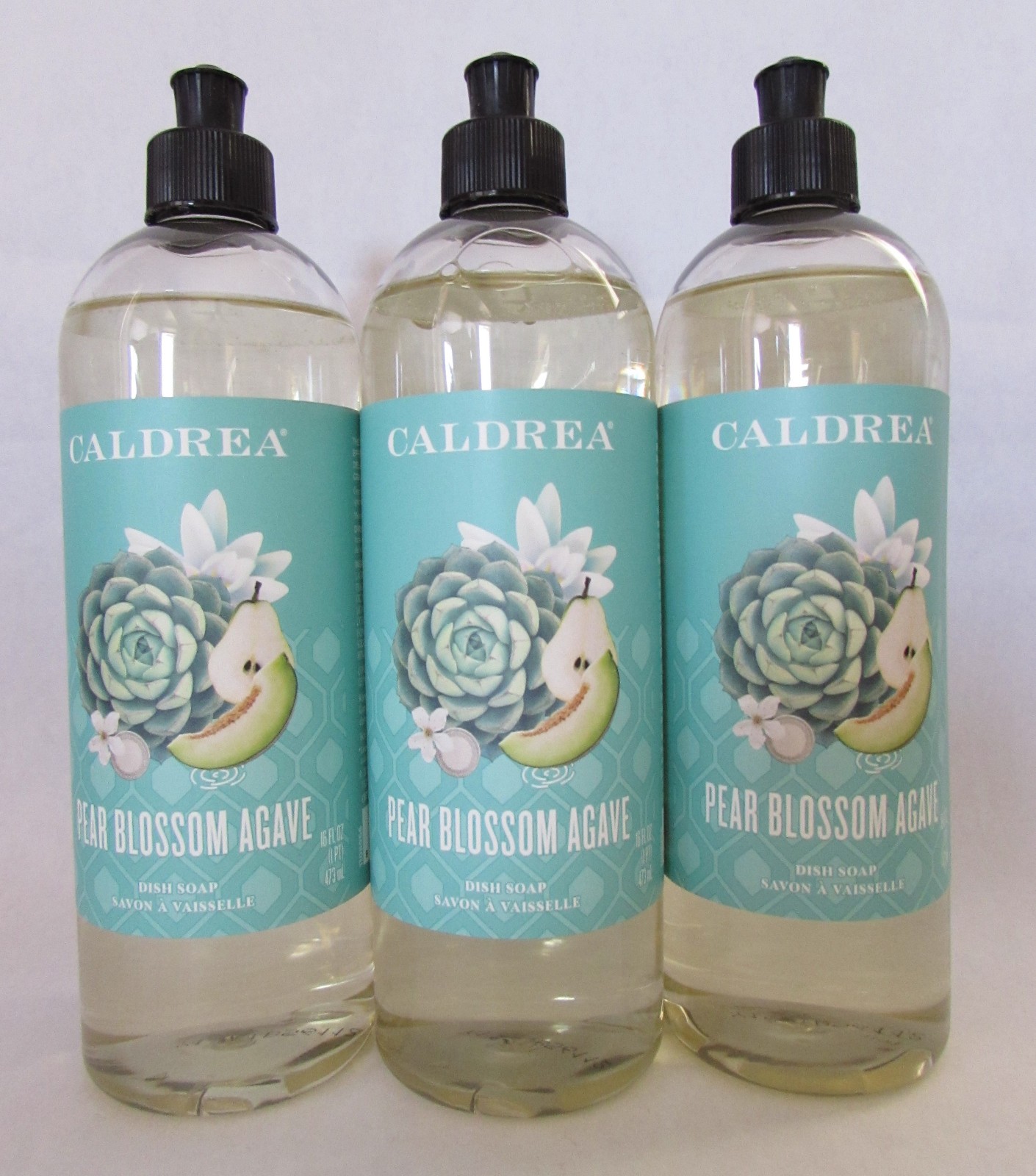Caldrea Pear Blossom Agave Scented Liquid Dish Soap 16 Fl Oz Each Lot of 3