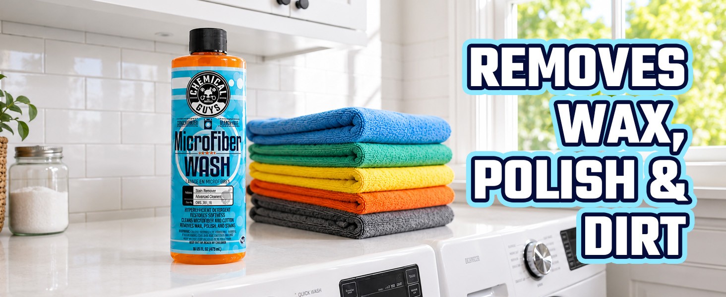 Microfiber Wash & Towel Detergent, Deep Clean, Orange, 16 oz | Concentrated