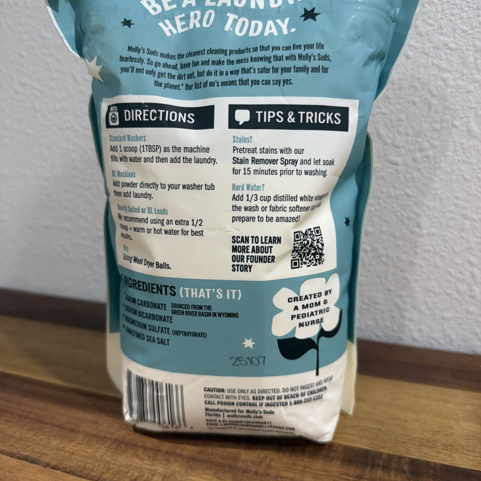 Molly’s Suds Laundry Powder Unscented 70 Loads 47 oz Safe Ingredients