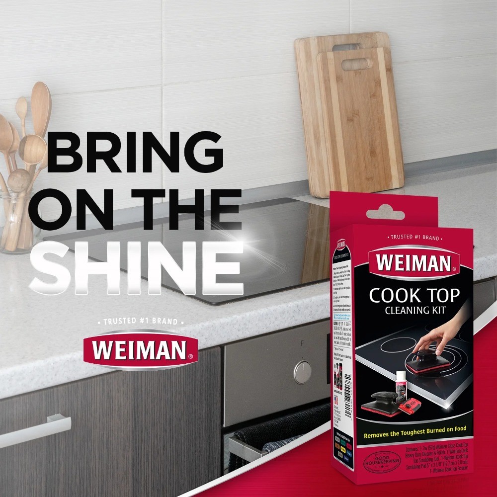 Weiman 5-In-1 Cook Top Complete Cleaning Kit, Scrubbing Pad and Scraper Tool