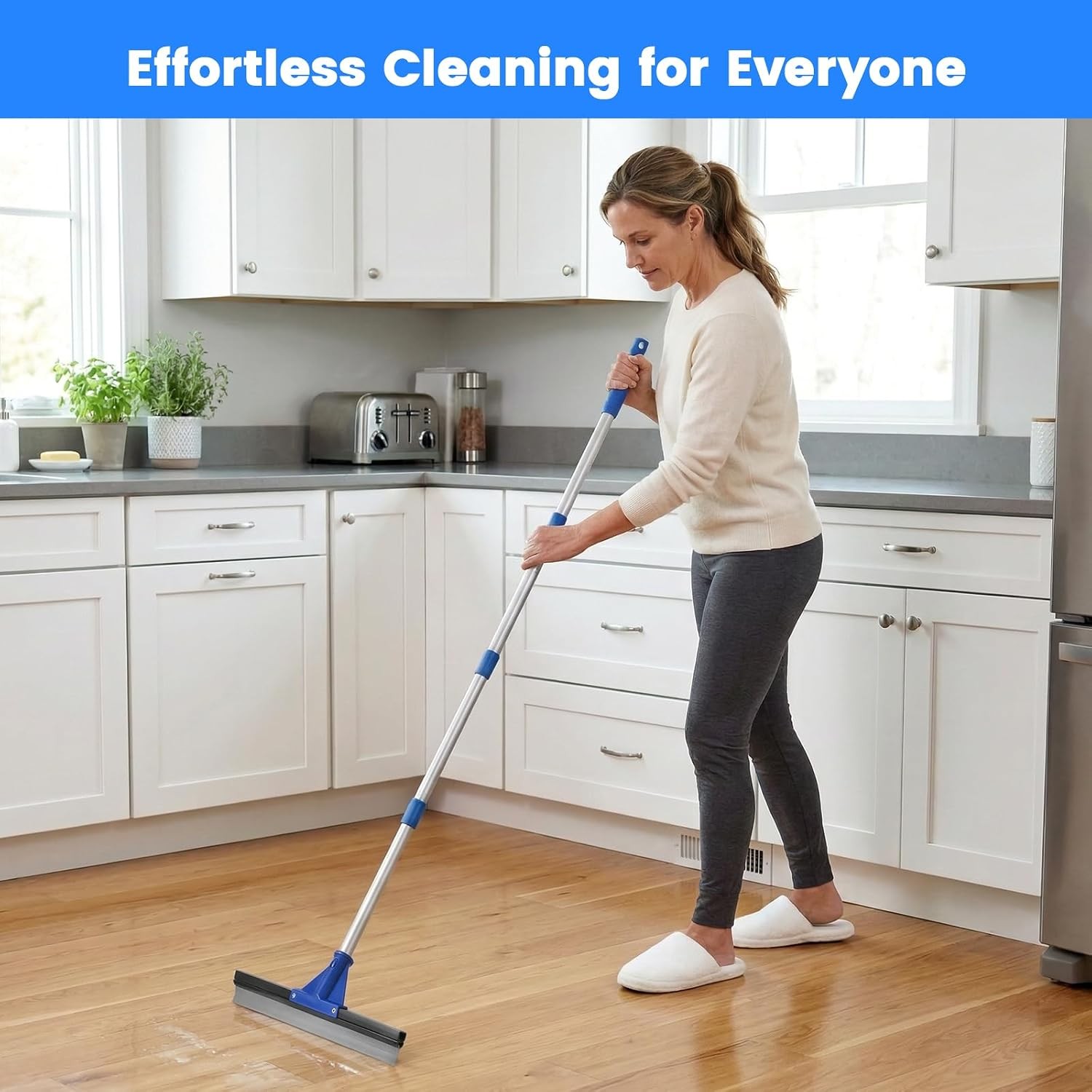 Floor Squeegee for Concrete Floor, 17.5″ Heavy Duty Squeegee Broom for Floor,