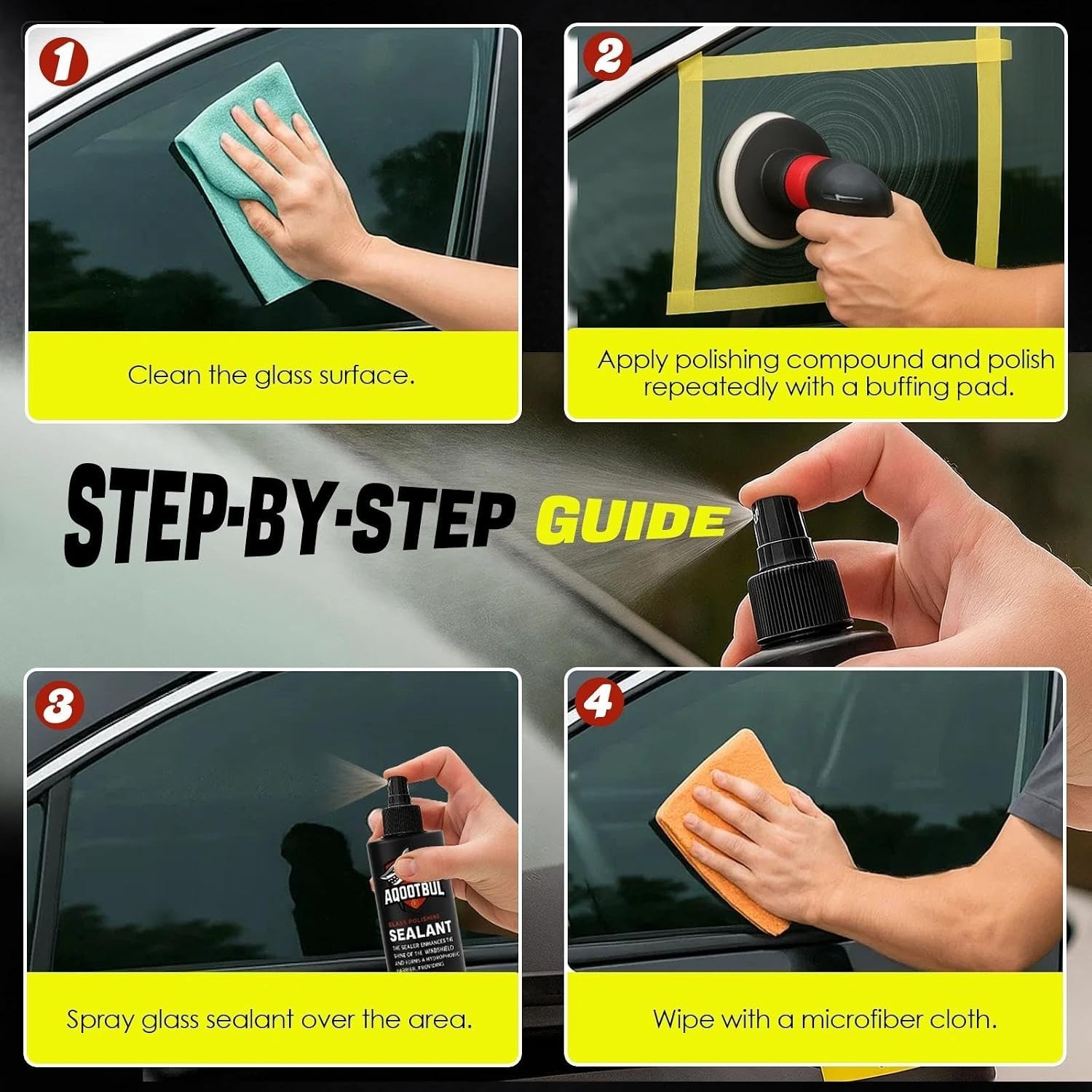 AQOOTBUL Cerium Oxide Glass Polish Kit Compound Sealant for Automotive