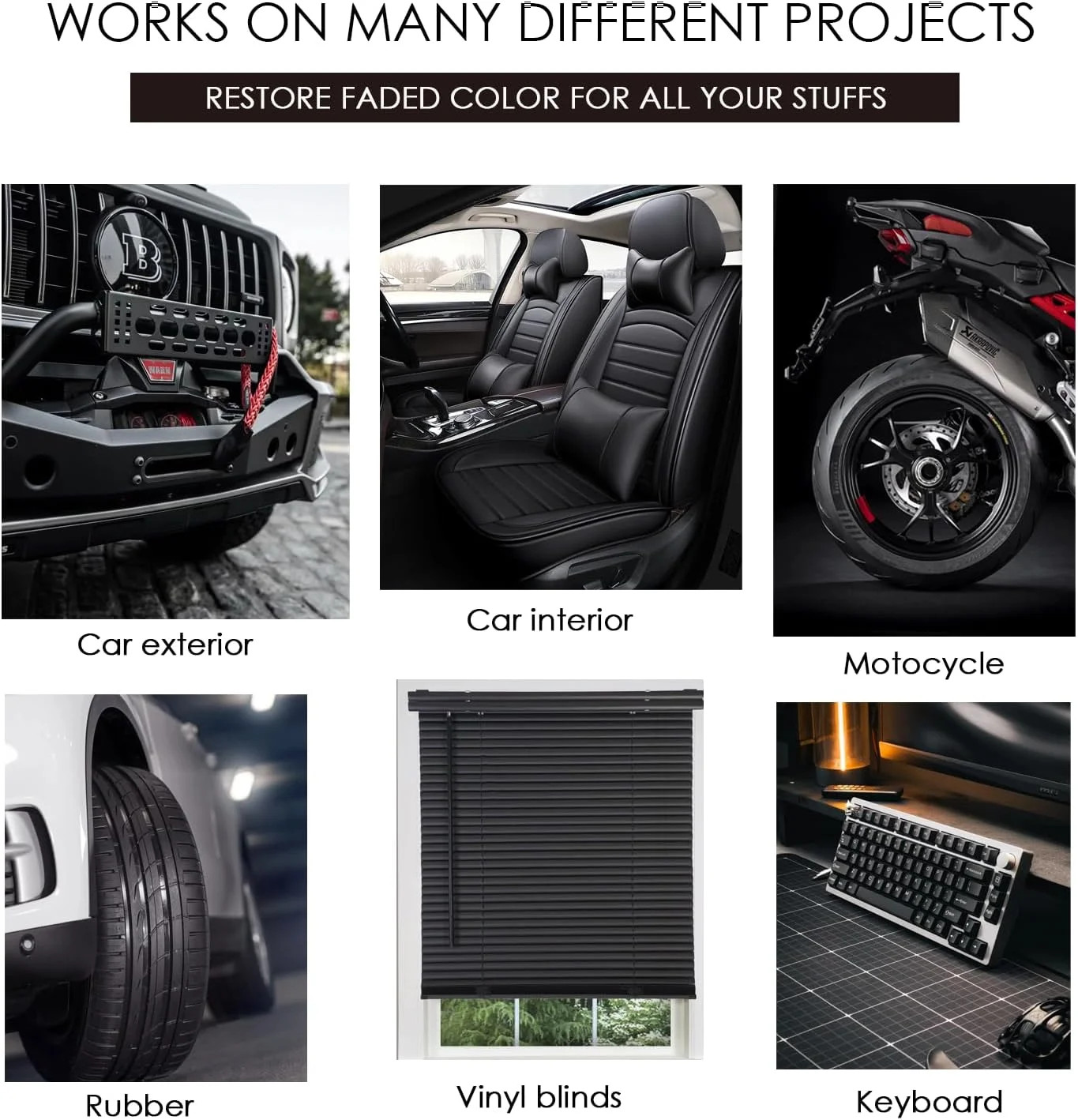 Black Trim Restorer, Plastic Restorer for Cars Restore Faded Bumpers, Plasti…
