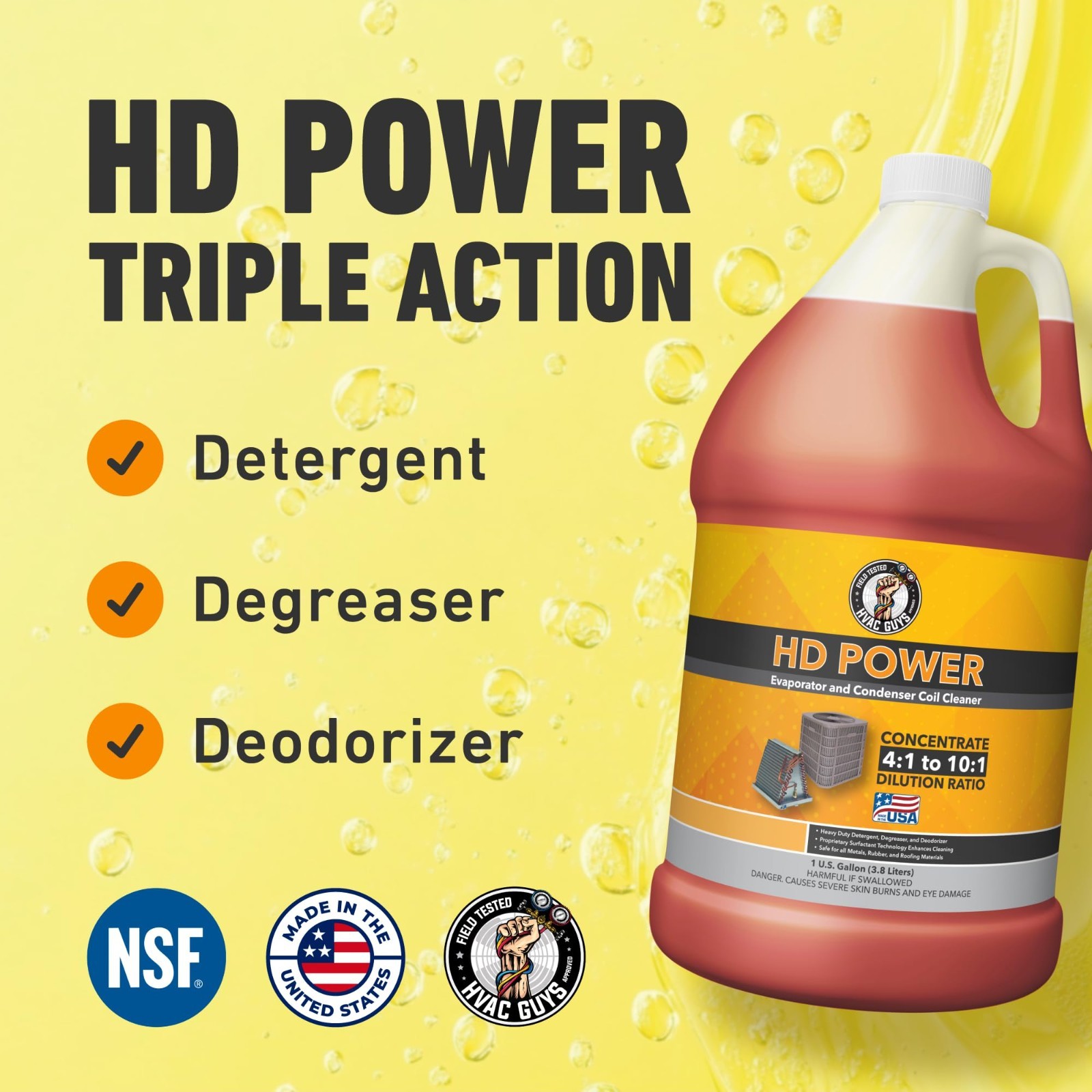 AC Coil Cleaner for Condensers & Evaporators | No Rinse, 1 Gallon, 4:1 to 10:1 D