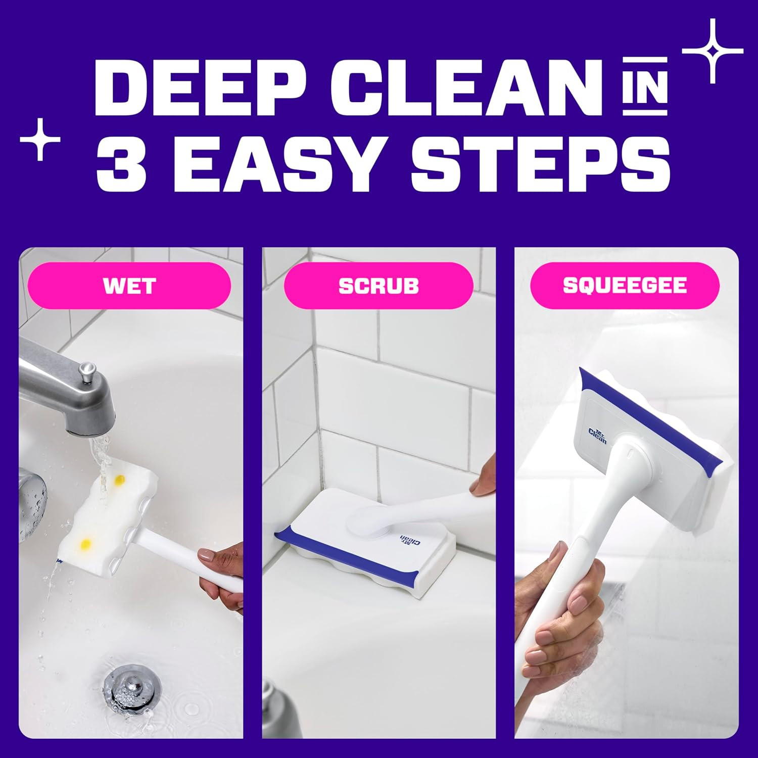 All-in-One Magic Eraser Shower & Tub Cleaner Kit with Lemon Freshness