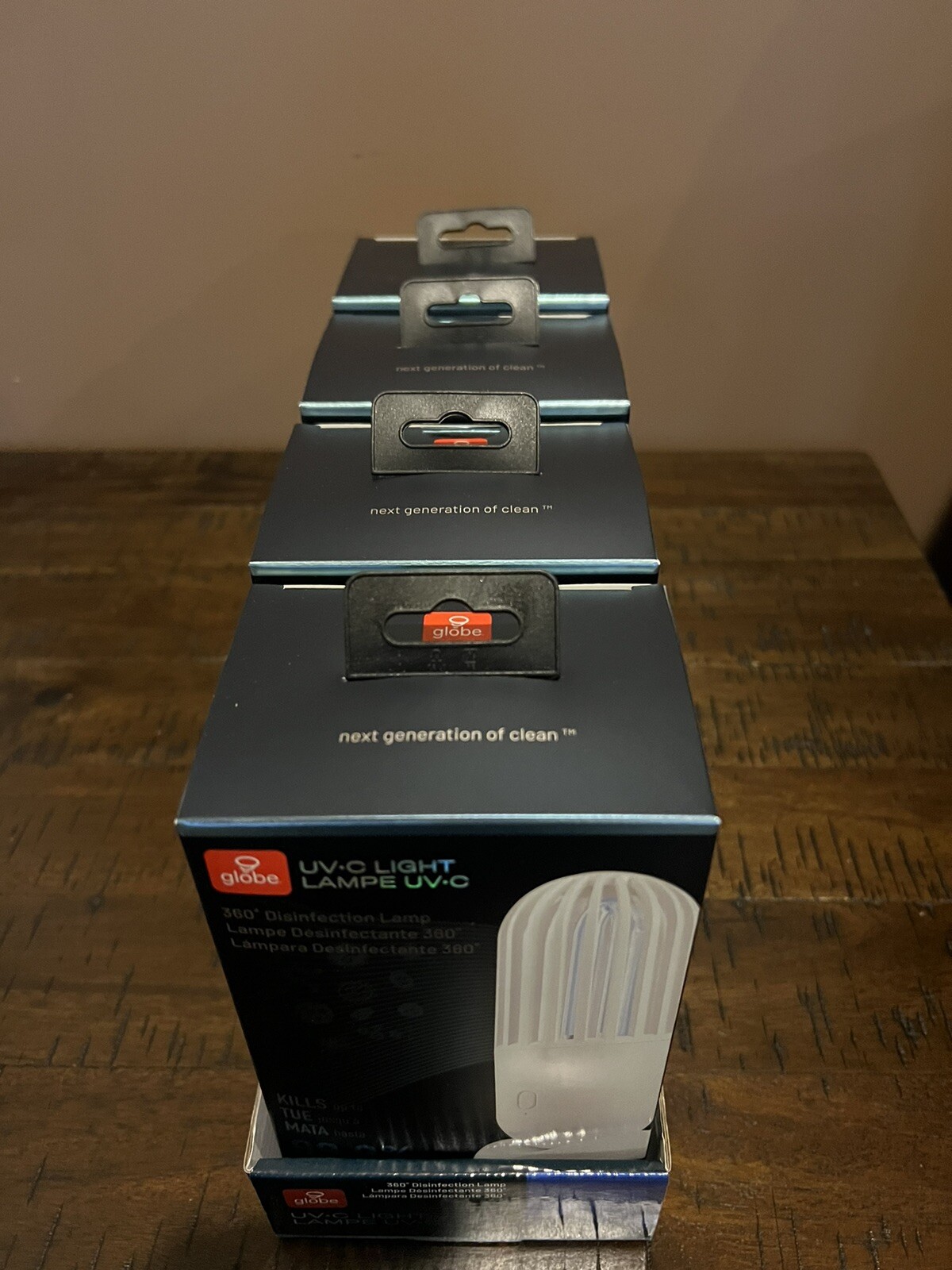 Globe UV-C Light  360 Degree Disinfectant Lamp NIB Bundle of 4