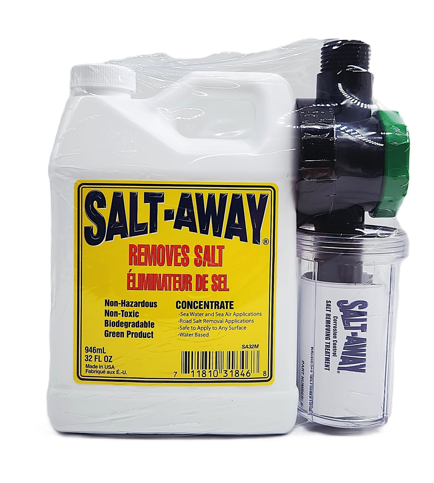 Salt Away SA32M Concentrate Kit with Mixing Unit, Salt Removing Cleanser, 32 Fl.