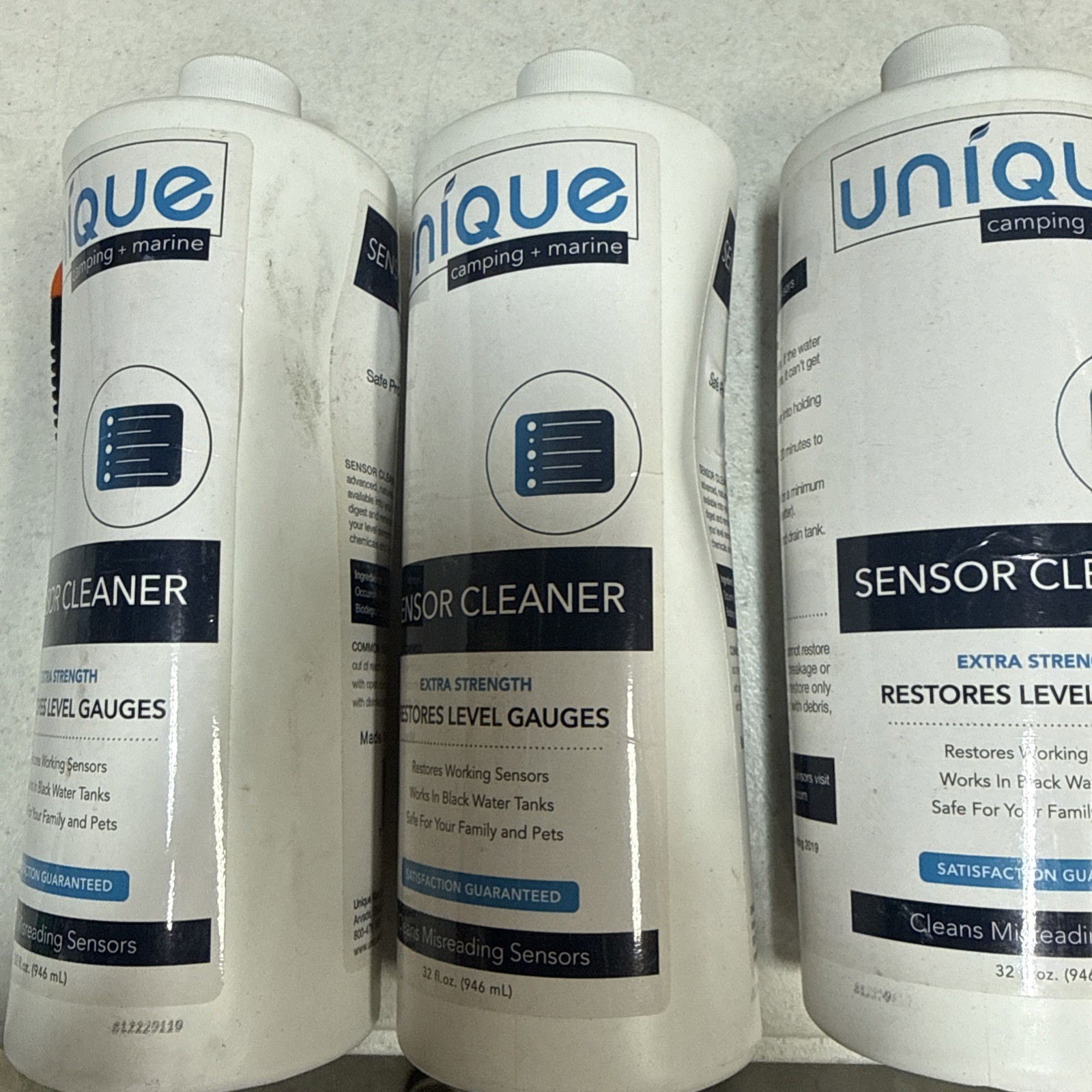 Lot Of 3 UNIQUE Sensor Cleaners 32 Ounce Liquid Restores Septic