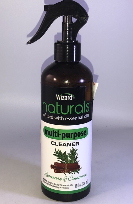 Wizard Naturals All-Purpose Spray Cleaner Rosemary &Cinnamon 13oz-Part Label Cut