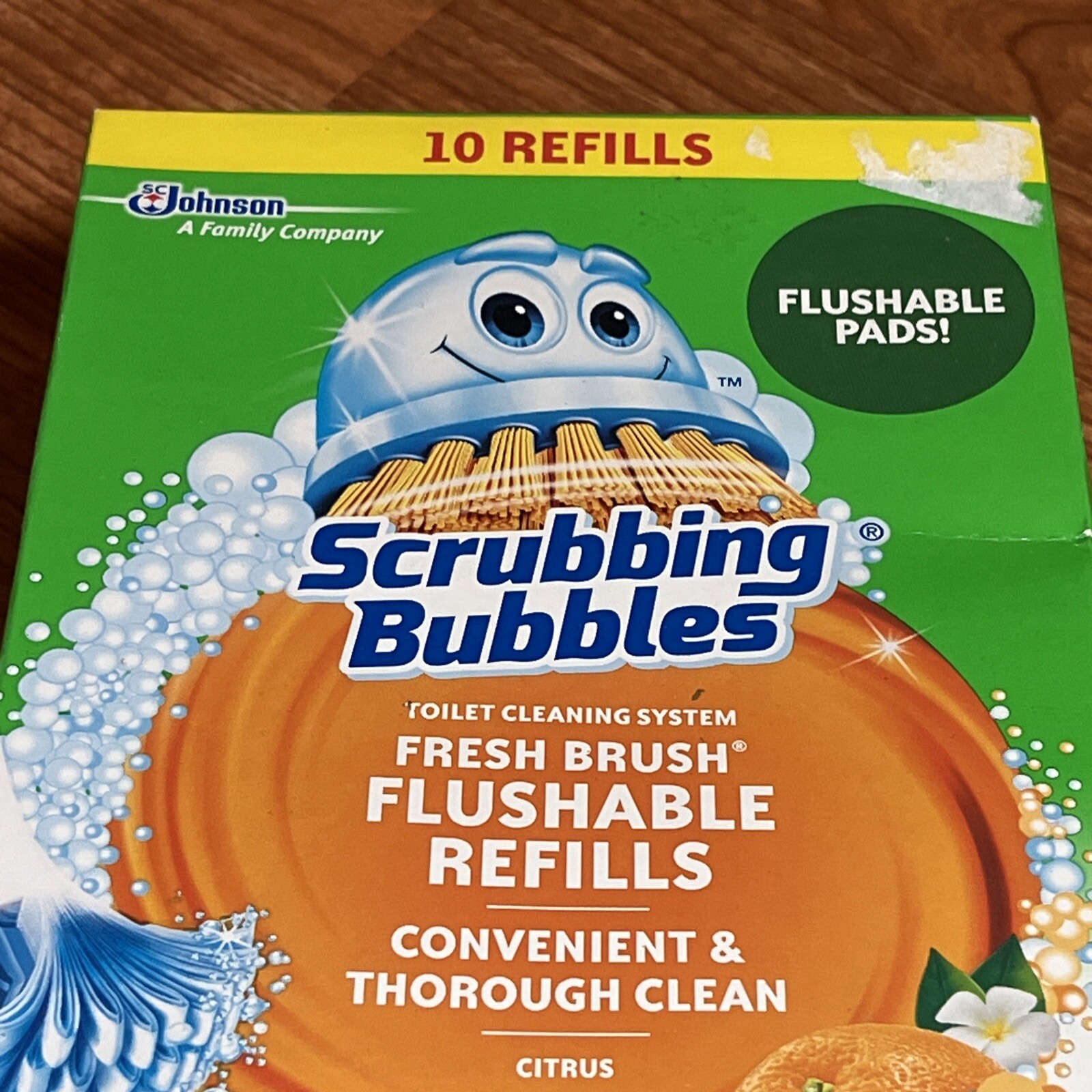 Scrubbing Bubbles Flushable Fresh Wand Refills 10 Each, Citrus Scent Lot Of 2