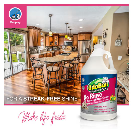 No Rinse Neutral pH Floor Cleaner Streak Free Multi-Surface Pet Odor Remover