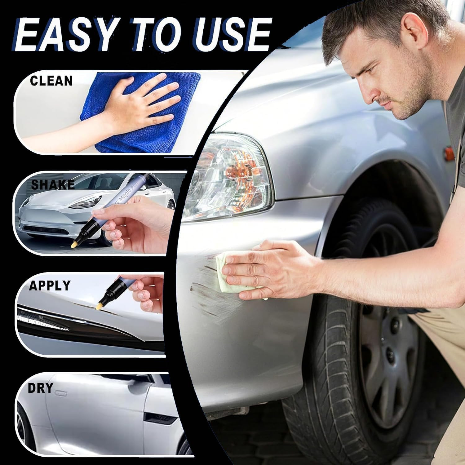2PCS Car Scratch Remover, Magic Car Scratch Removal Pen, All Cars Magic Pen f…
