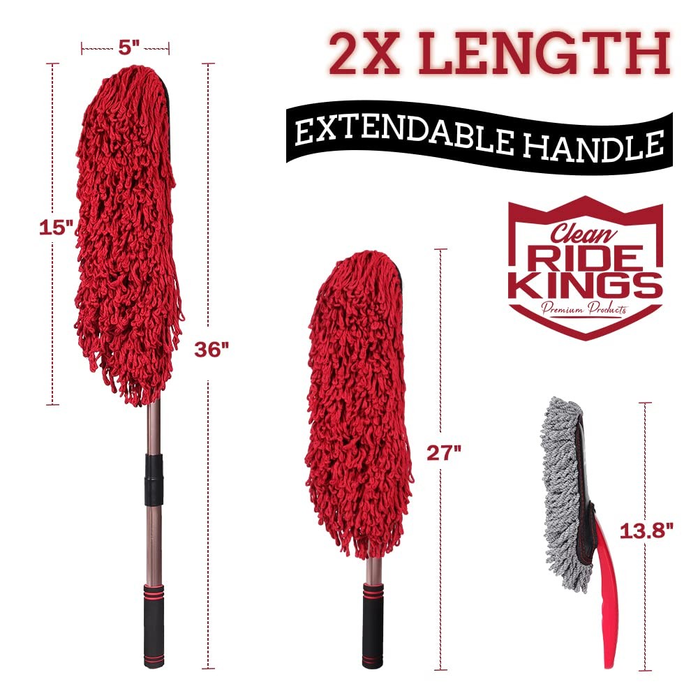 Car Duster Exterior Scratch Free, Extendable Handle, Detail Brush Kit for Veh…