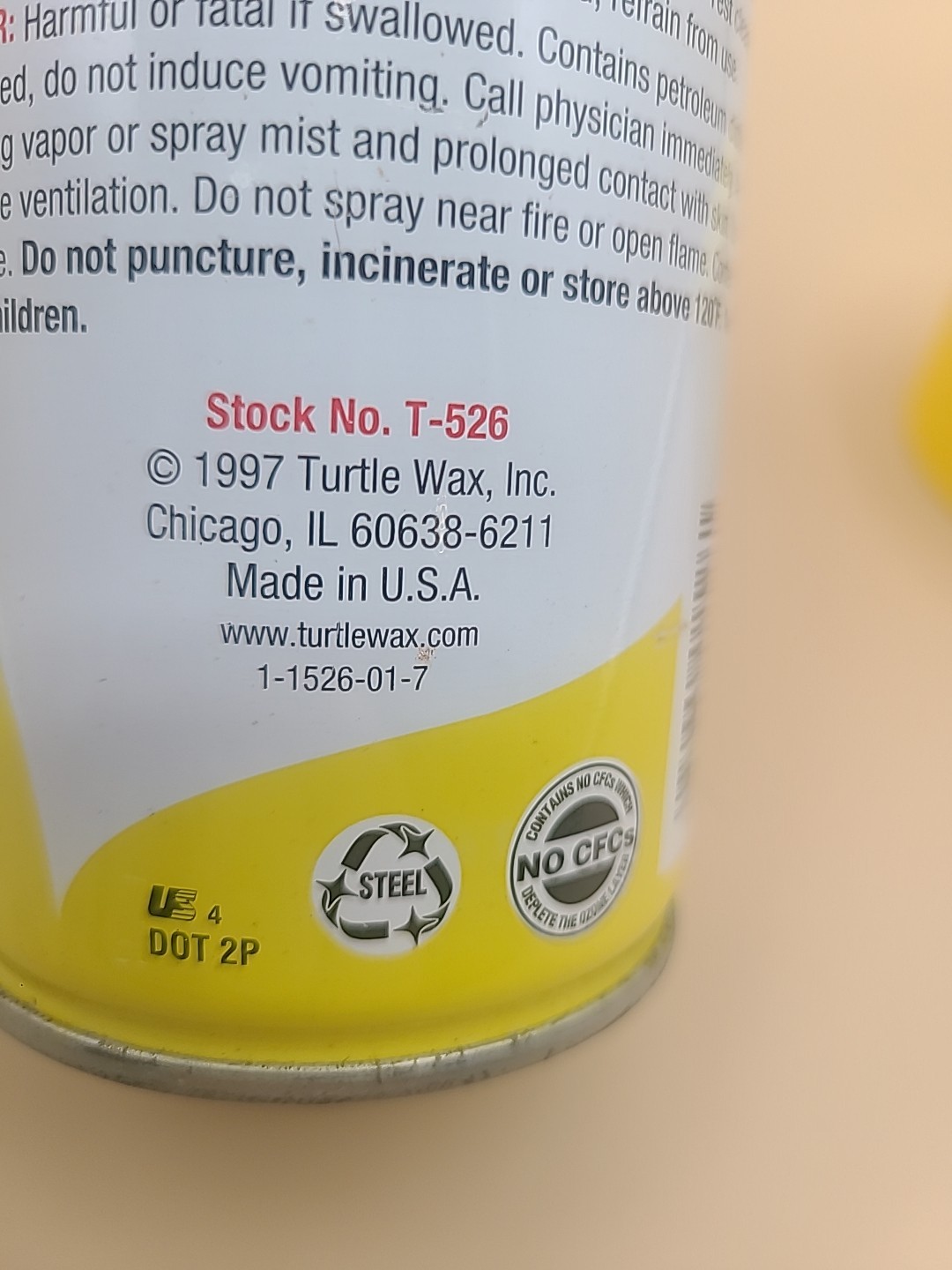 Vintage 1997 Turtle Wax Bug & Tar Remover SPRAY~12oz~Convertible Mustang