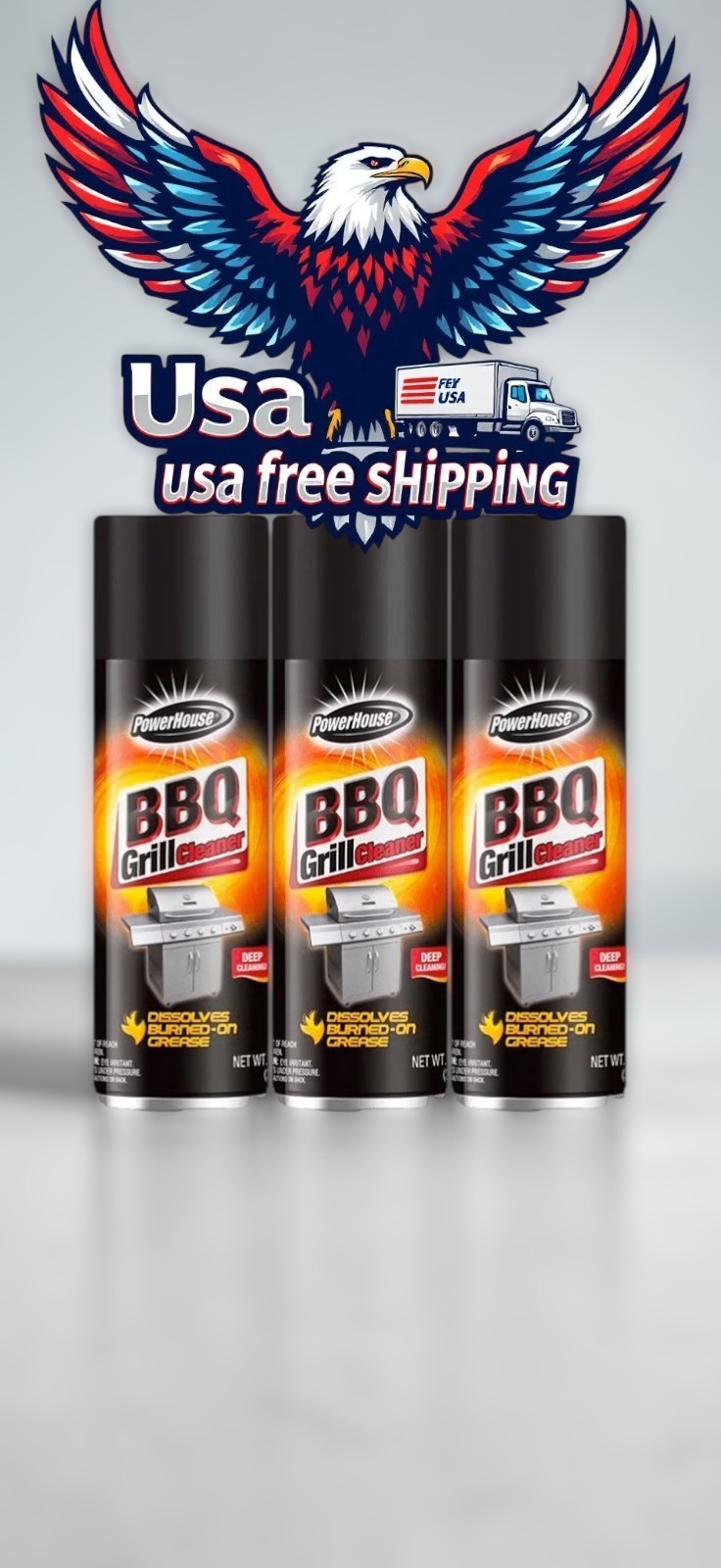 Bbq Grill Cleaner Spray Grease Dissolve Burned On 12 oz Each (3 PACK)