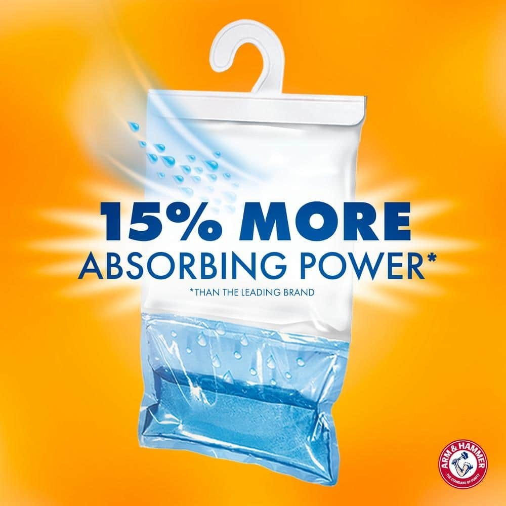 (3-Pack) 16 Oz. Moisture Absorber Odor Eliminator Hanging Bags Arm And Hammer