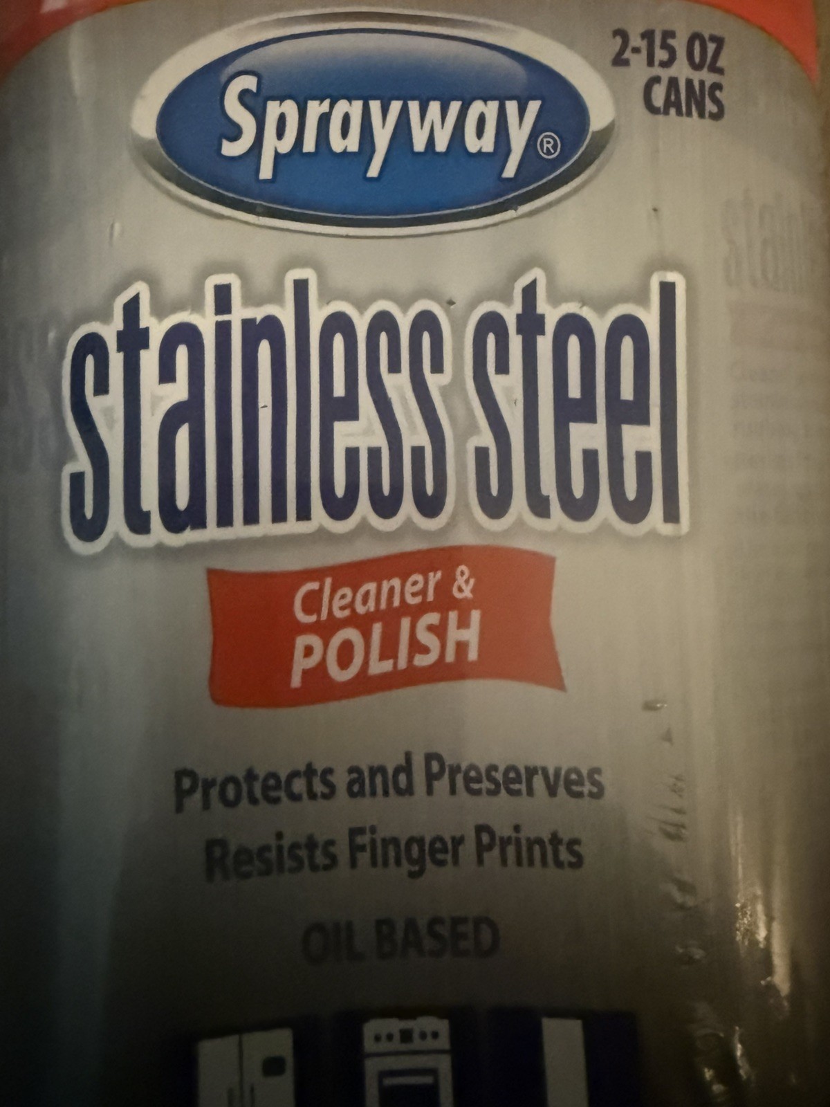 Sprayway Stainless Steel Cleaner & Polish SW841R 2 15oz Cans