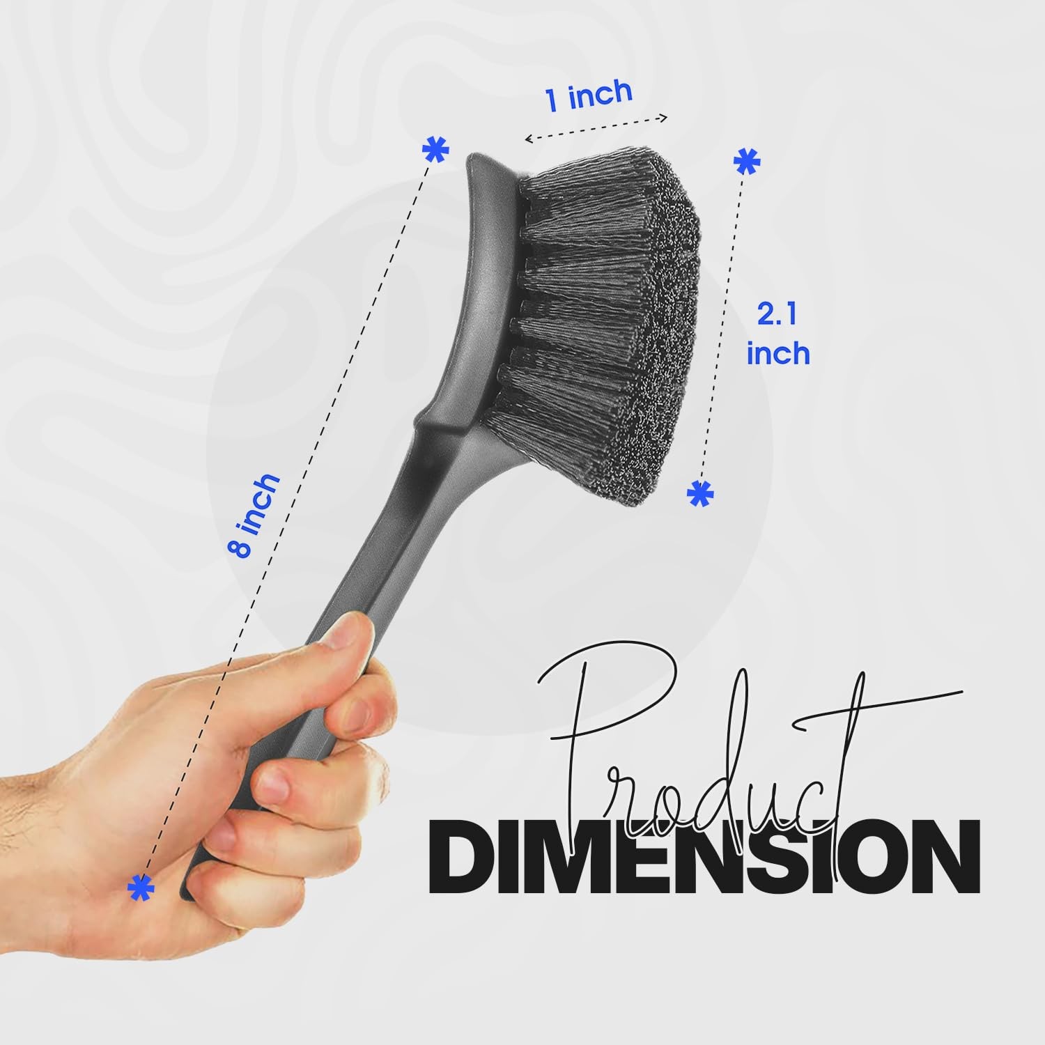 Crystal Clean Tire Brush Nylon Bristle Detailing Carpet Rim Scrub Tool Kit