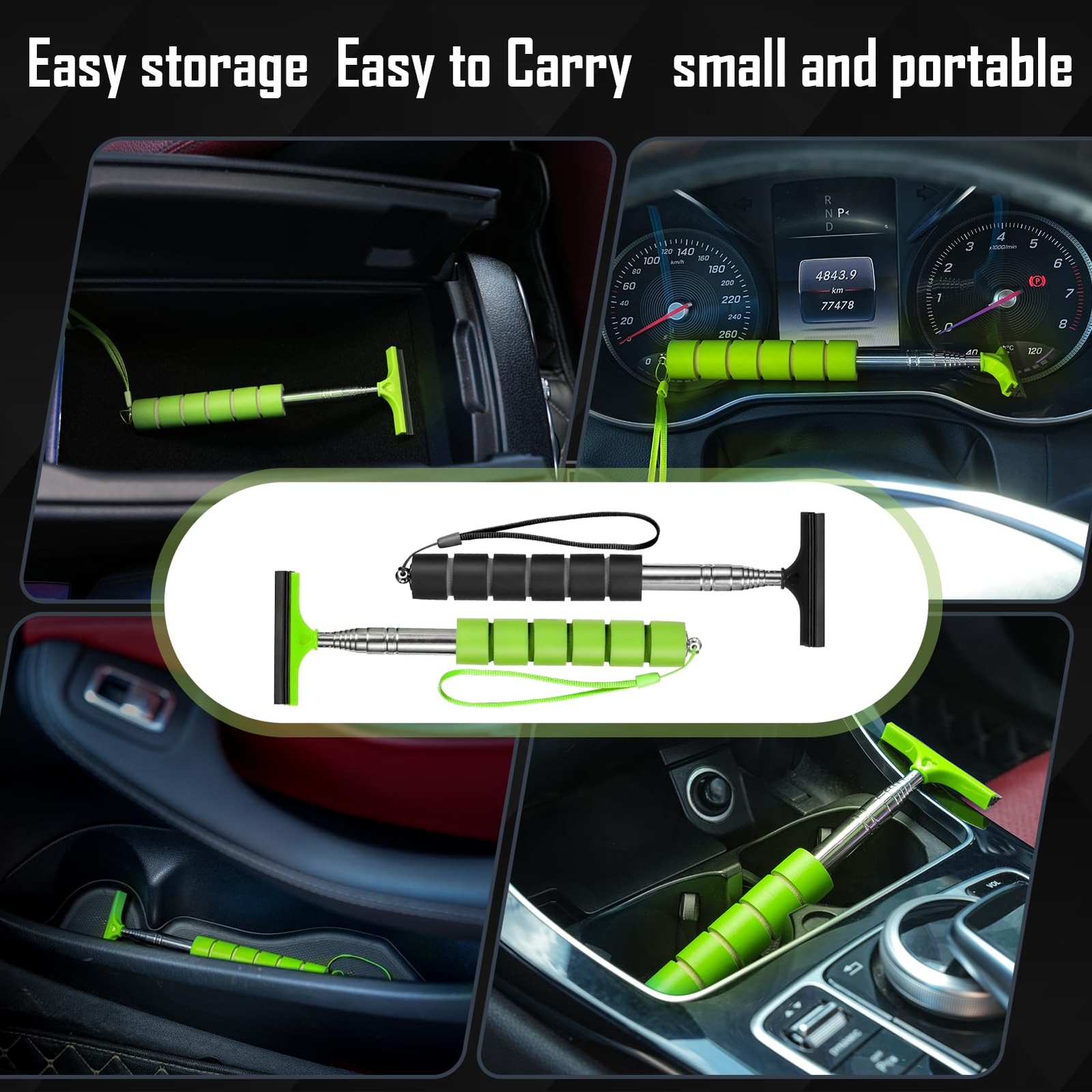 Side Mirror Squeegee 2 PCS Car Mirror Squeegee Retractable Car Rearview Mirror