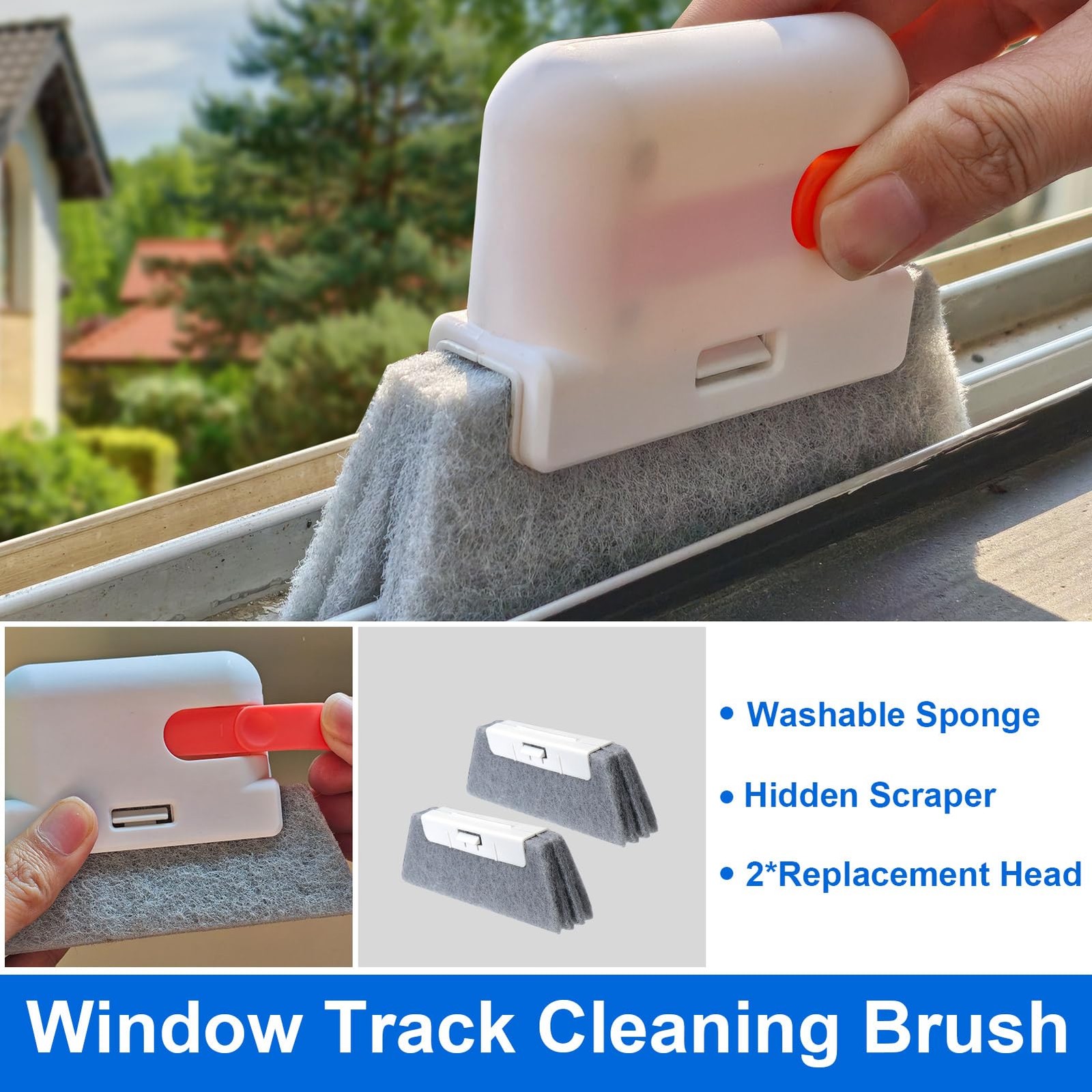 XANGNIER Window Sill Cleaner Tool,8 Pcs Magic Door Window Track Cleaning Tool…