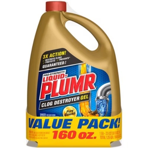 Liquid-Plumr Pro-Strength Full Clog Destroyer Gel Plus PipeGuard: Unscented