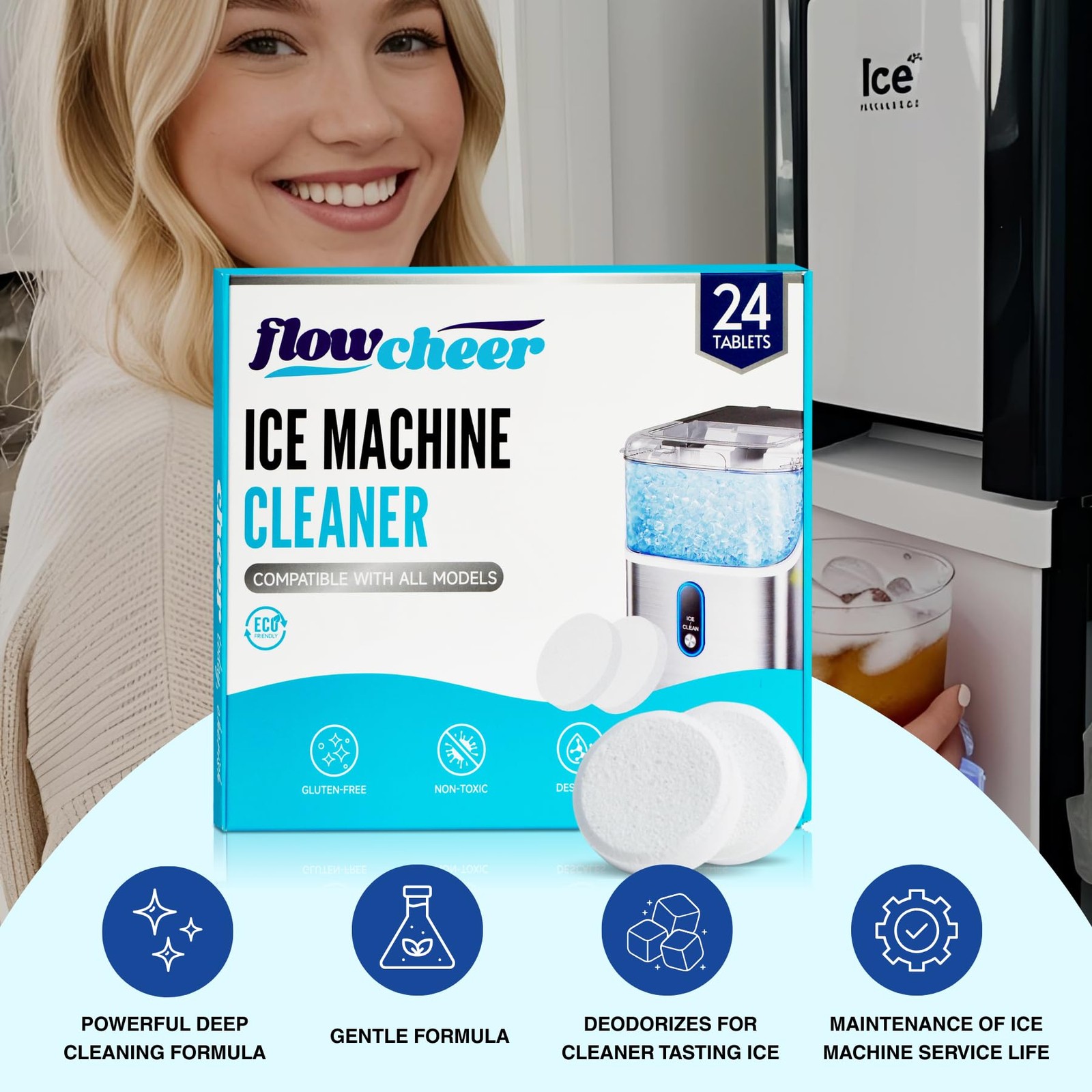 Ice Maker Cleaner , Cleaning and Descaler for Countertop and Home Ice Machine…