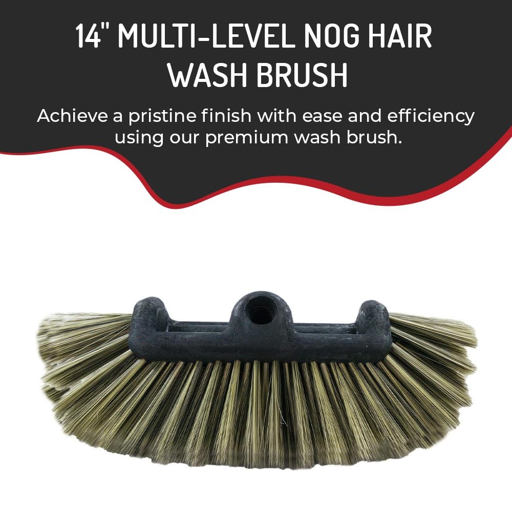 NogHair Wash Brush – 14″ Multi-Level Car Wash Brush TB-14X3CR – Soft Bristles…
