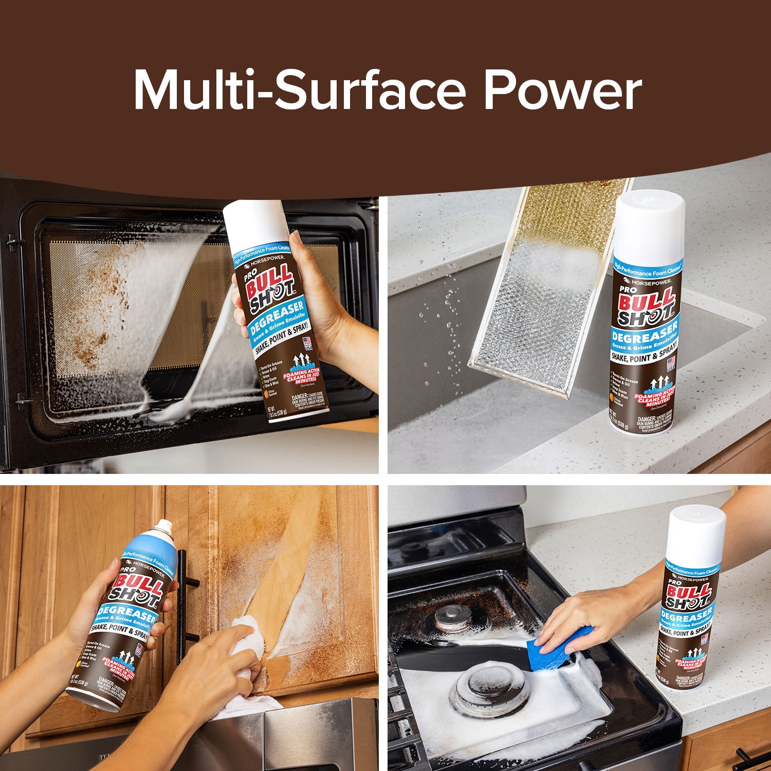 Bull Shot Grease MAX by Horsepower, Made in the USA, Just Shake, Point & Spray