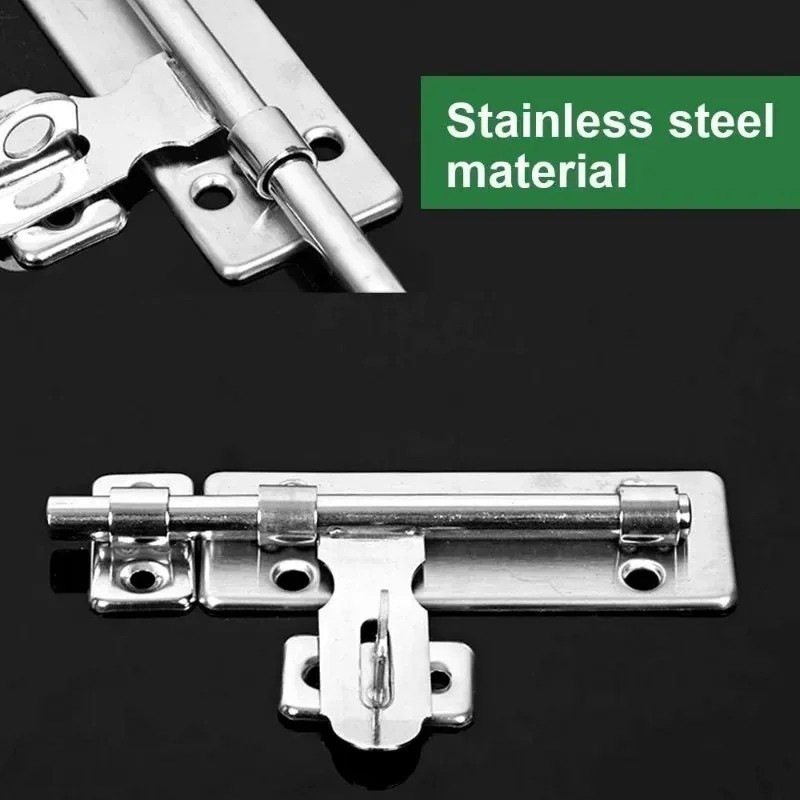 New Stainless Steel Hardware Door Lock Barrel Bolt Latch Padlock Clasp Set Brush