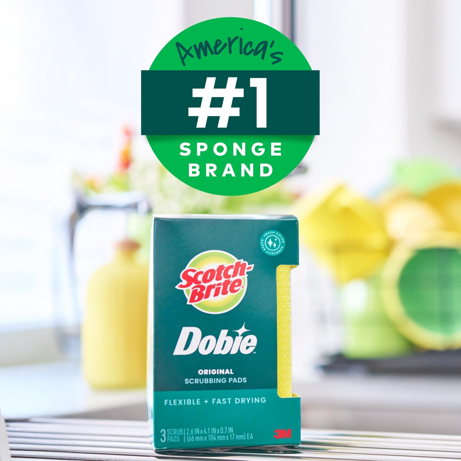 ScotchBrite Dobie, 1 Pad Each Value Pack of 6