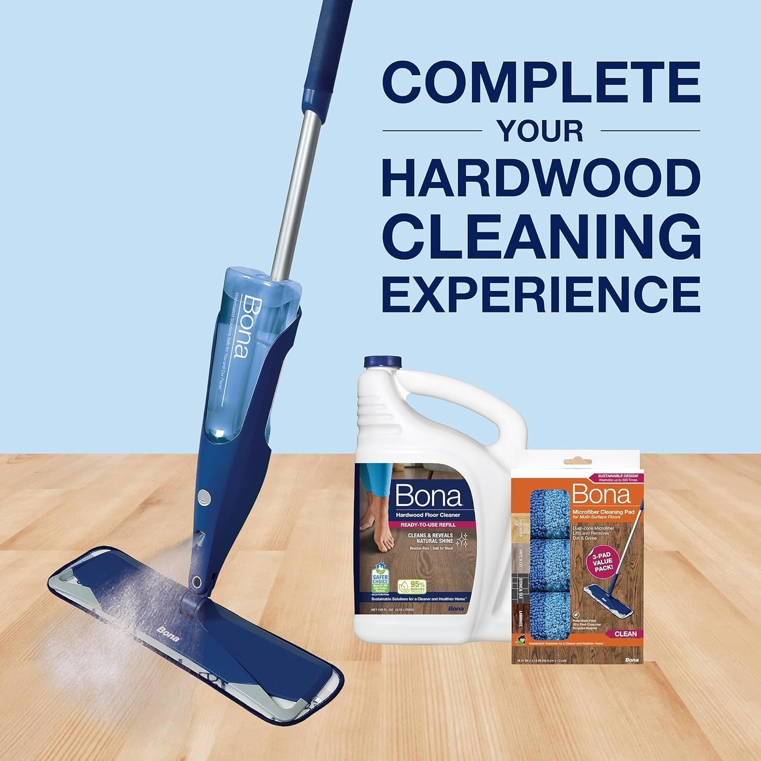 Bona Hardwood Floor Cleaner Refill – 128 fl oz 128 Fl Oz (Pack of 1),