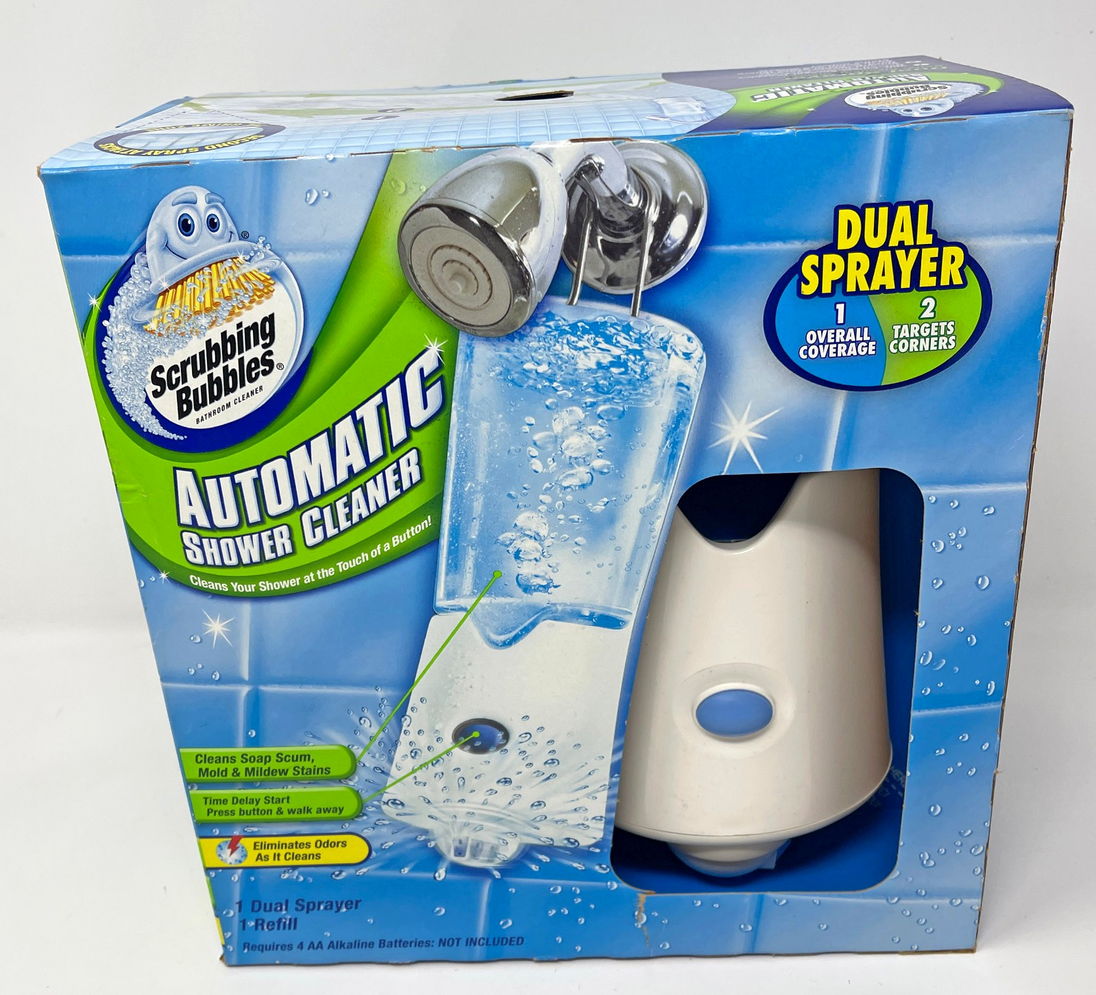 Scrubbing Bubbles Automatic Shower Cleaner Kit Dual Sprayer W/34 Fl oz Open Box