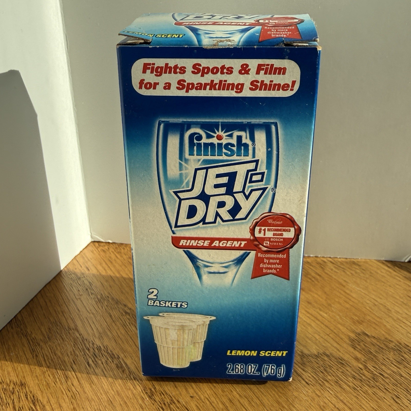 Jet-Dry Sparkle Rinse Agent For Dishwasher Lemon Scent One Box of 2 Baskets NOS