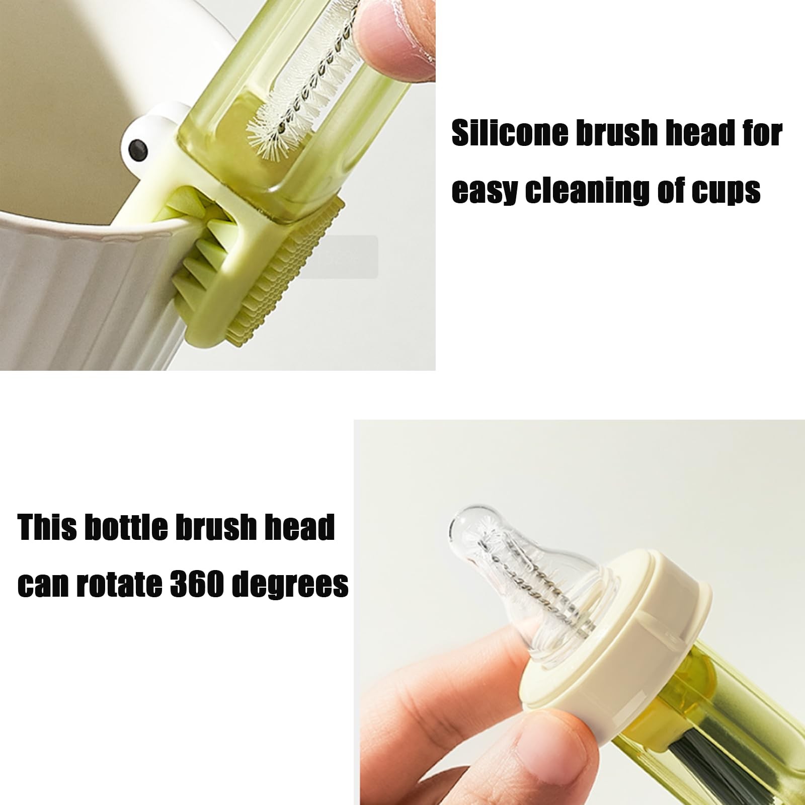 3-in-1 Crocodile Bottle Lid Cleaning Brush Set, Tiny Crevice Gap Cleaner for …