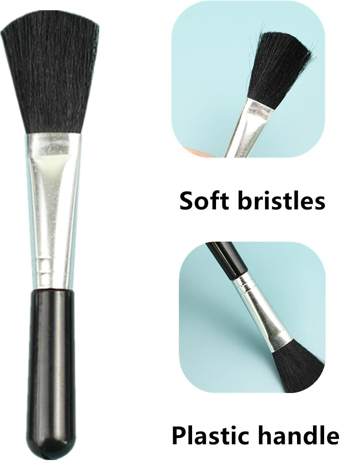 Elegant Black 2-Pc Duo: Plant Leaf Cleaner & Miniature Moss Brush for Gardens