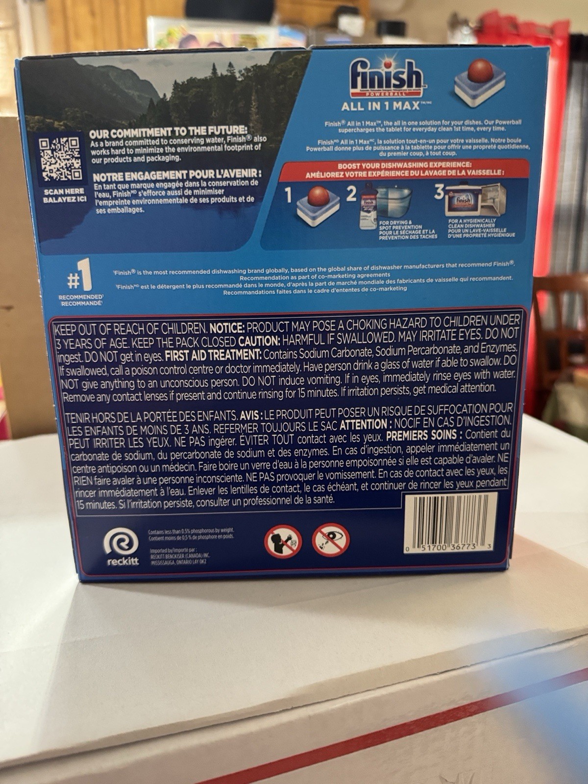 Finish All in 1 Lemon Dishwasher Tablets 55ct + Rinse Aid 800mL