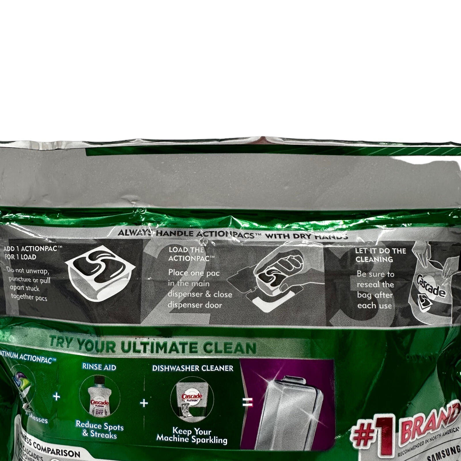 Cascade Complete Dawn Dishwasher Cleaner Lemon Scent Action Pacs Total 90