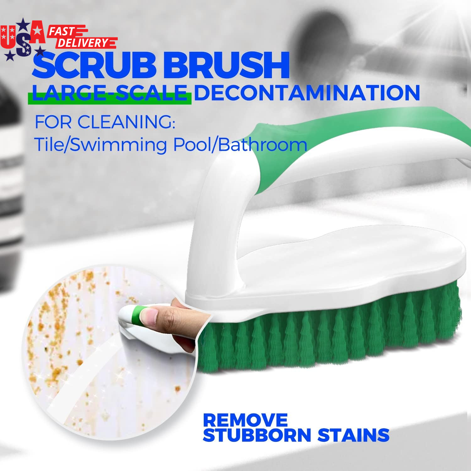 7 Pack Deep Cleaning Brush Set, Scrub Pads with Scraper Tip for Pool Walls, Bath