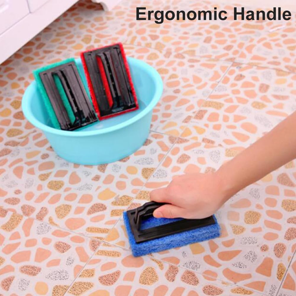 3Pc Handheld Pool Scrub Brush Sponge Pad Bathroom Tile Tub Sink Spa Step