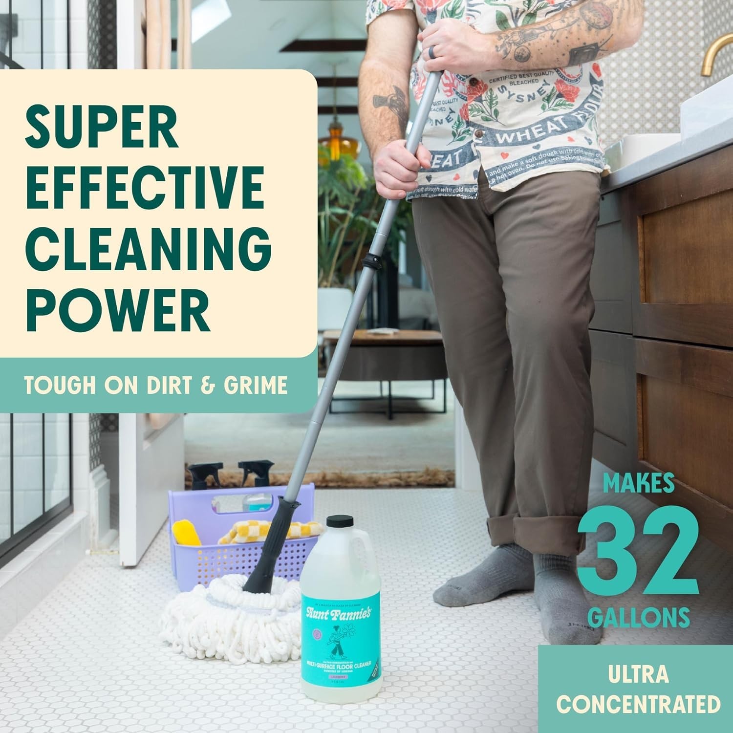 Multi-Surface Lavender Vinegar Cleaner – 64 oz Ultra Concentrated & Cruelty-Free
