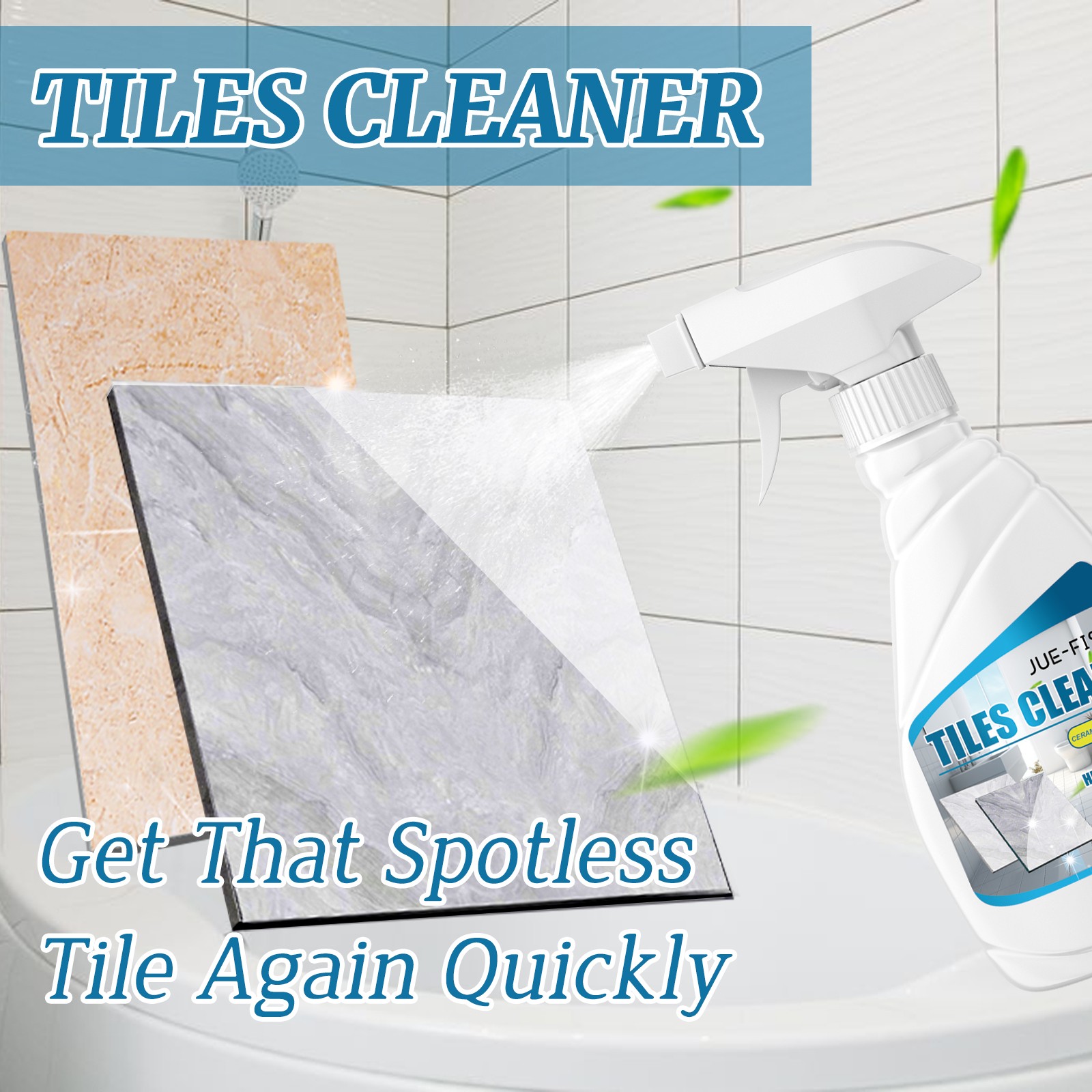 Jue-Fish Tile Cleaner – Strong Dirt Remover for Bathroom Floor & Marble Brighten