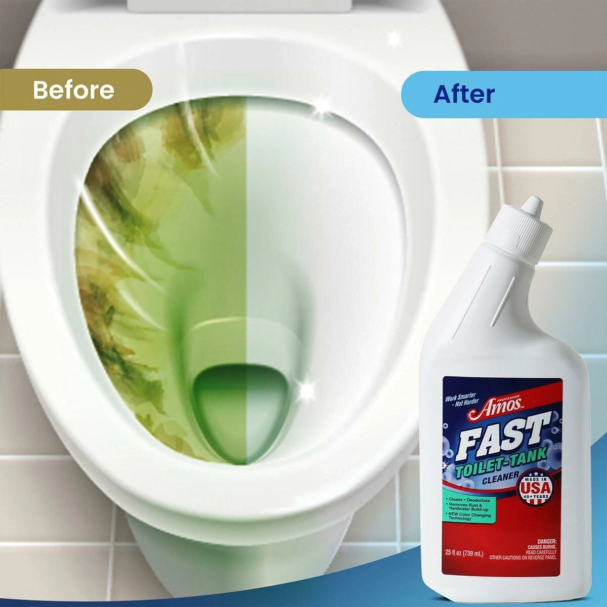 Professor Amos FAST, Toilet & Tank Concentrate Cleaner 33 oz Eucalyptus Mint