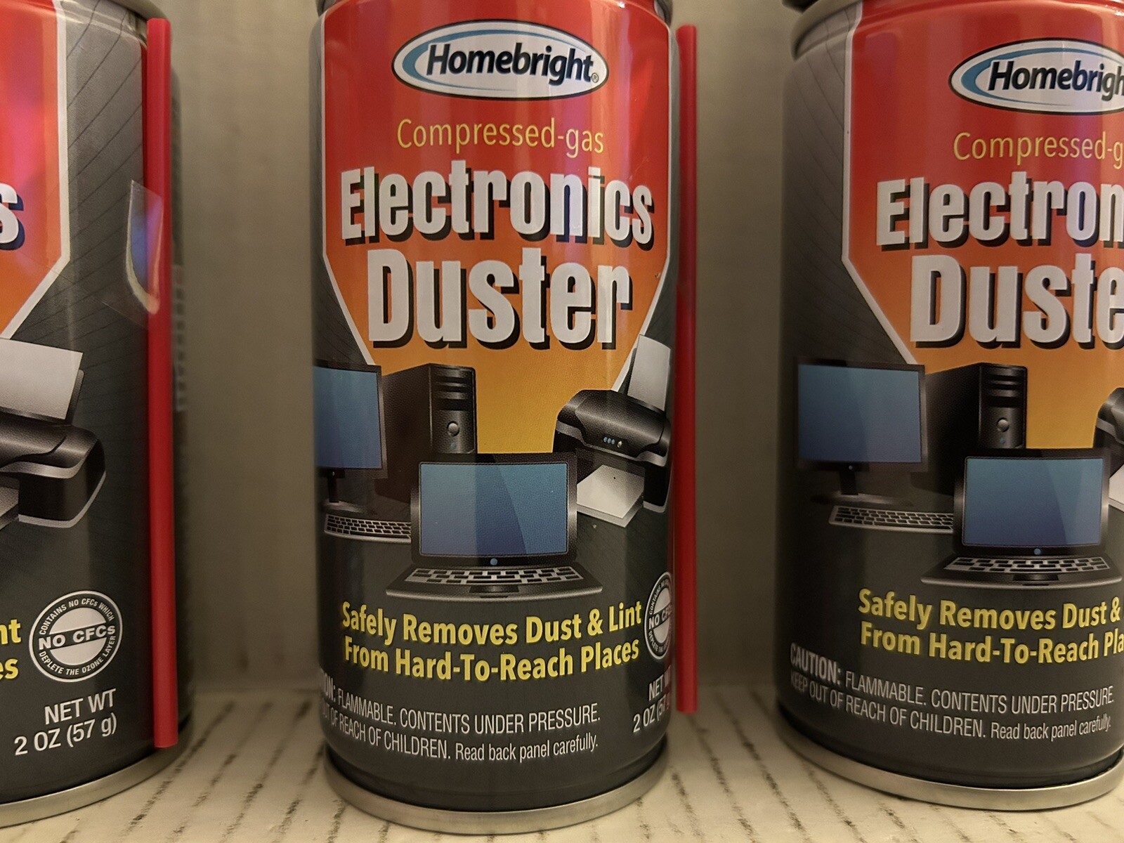 (3) Homebright Compressed-gas Electronics Duster Safely Removes Dust & Lint 2 oz