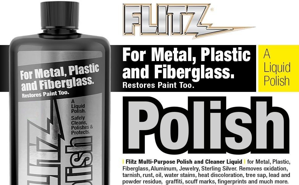 FLITZ Multi-Purpose Metal Polish Liquid 7.6oz – Tarnish & Rust Remover- FreeShip