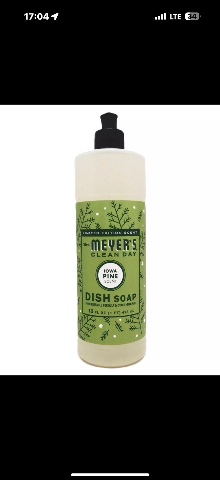 Mrs. Meyer’s Clean Day 16 Oz. Iowa Pine Scent Liquid Dish Soap 663394 Mrs.