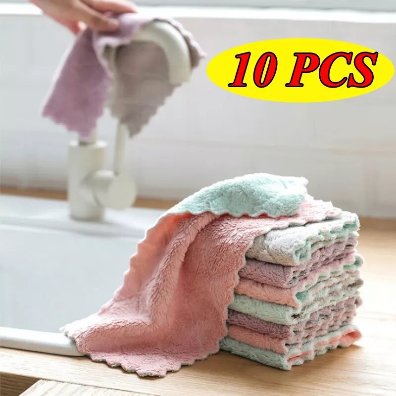 New High Quality Microfiber Cleaning Towel Cloth Scouring Pad For Easy Cleaning